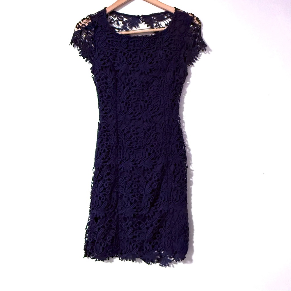 Lulus Romance Language Backless Navy Lace Bodycon Cocktail Party Dress Size M - Picture 1 of 11